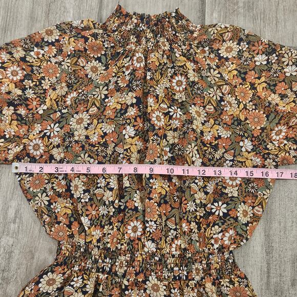 Lost + Wander Dress Womens Size XS Flower Power Mini Mock Neck Balloon Sleeve - Picture 5 of 16